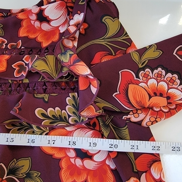 Euc LOFT Floral Sheer Blouse Size Small - Picture 6 of 11